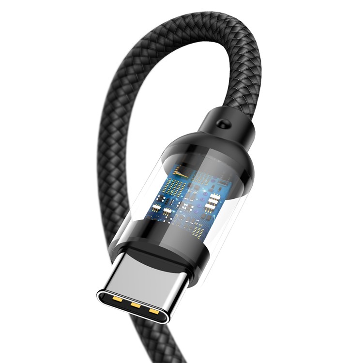 BASEUS U-shape Portable 2.4A Type-C Data Sync & Charging Cable(23CM) with Type-C to Micro USB Adapter-12
