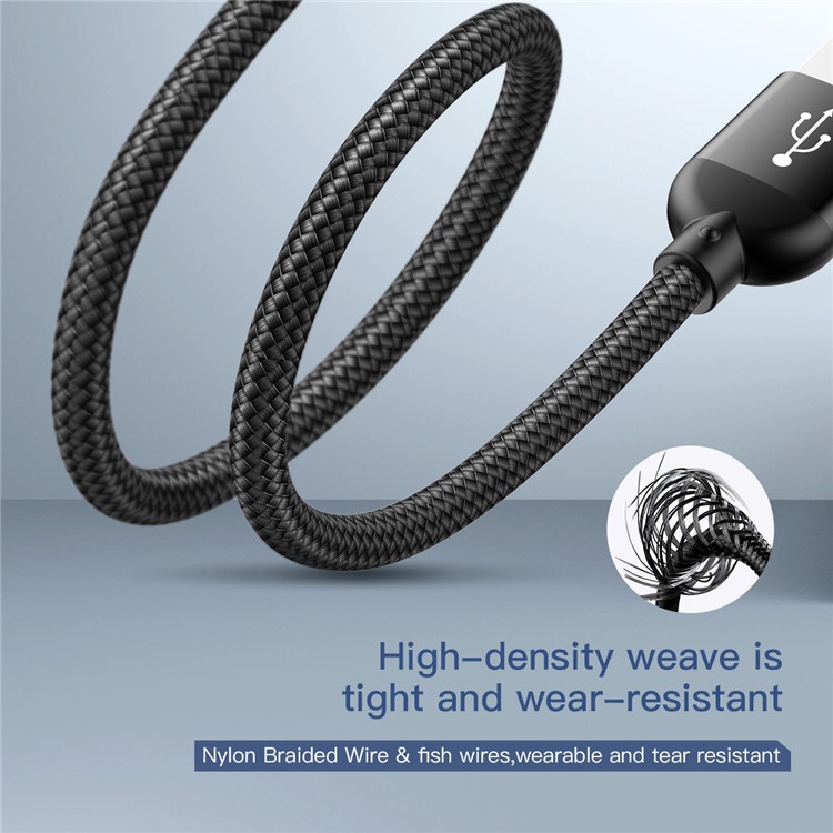 BASEUS U-shape Portable 2.4A Type-C Data Sync & Charging Cable(23CM) with Type-C to Micro USB Adapter-7