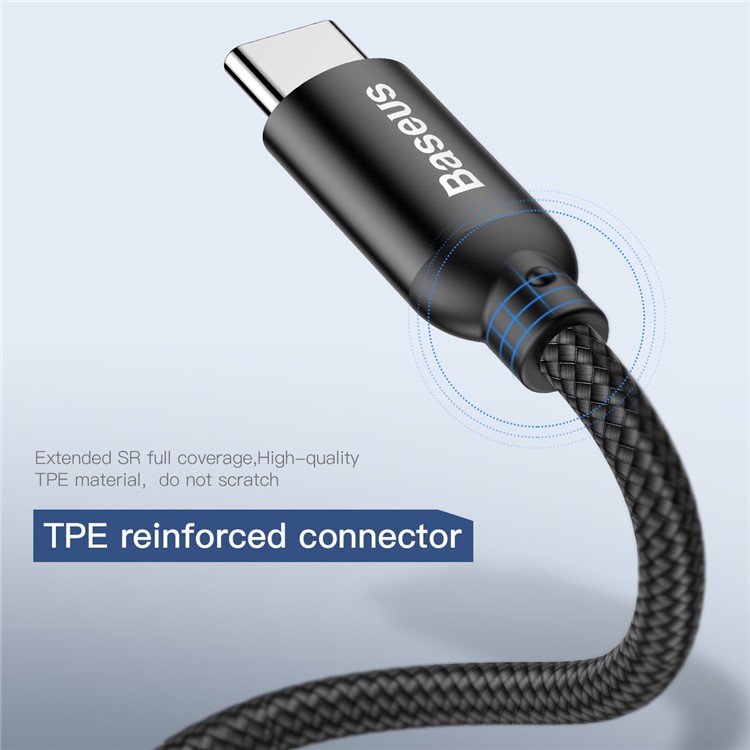 BASEUS U-shape Portable 2.4A Type-C Data Sync & Charging Cable(23CM) with Type-C to Micro USB Adapter-8