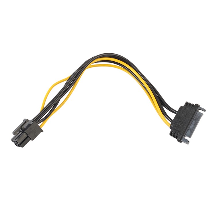 15Pin SATA Power to 6Pin PCIe PCI-e PCI Express Adapter Cable for Video Card-1