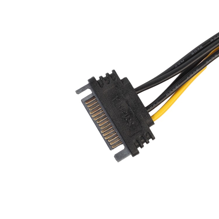 15Pin SATA Power to 6Pin PCIe PCI-e PCI Express Adapter Cable for Video Card-5