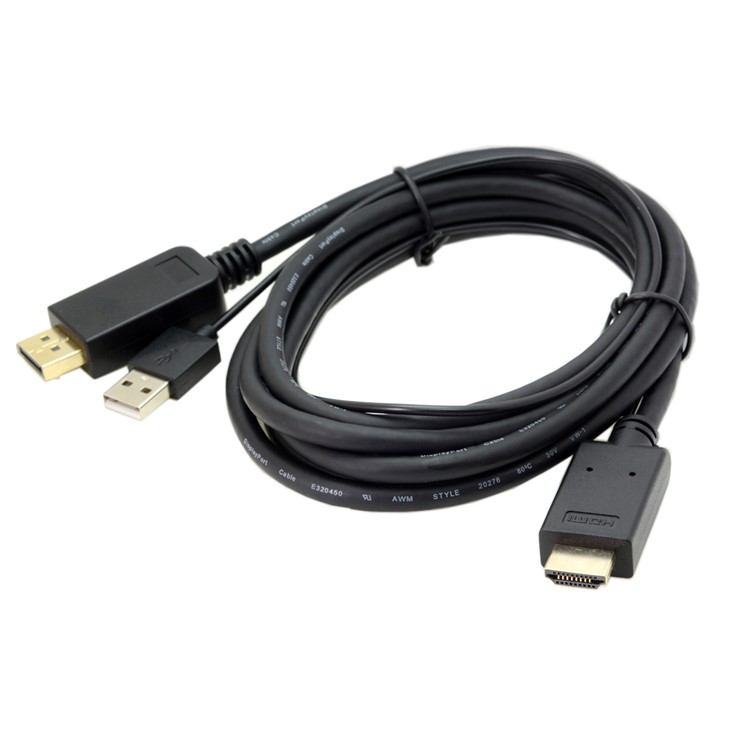CY DP-070 HDMI Source to Male DisplayPort DP Sink 4K 2K Video Cable for PC Laptop Monitor 2m-5