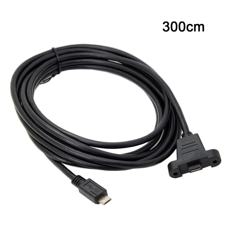 3M Micro USB 5Pin Male to Female Extension Panel Mount Type Cable with Screws-1