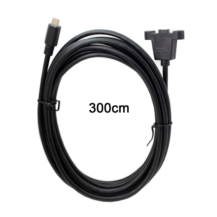 3M Micro USB 5Pin Male to Female Extension Panel Mount Type Cable with Screws-3