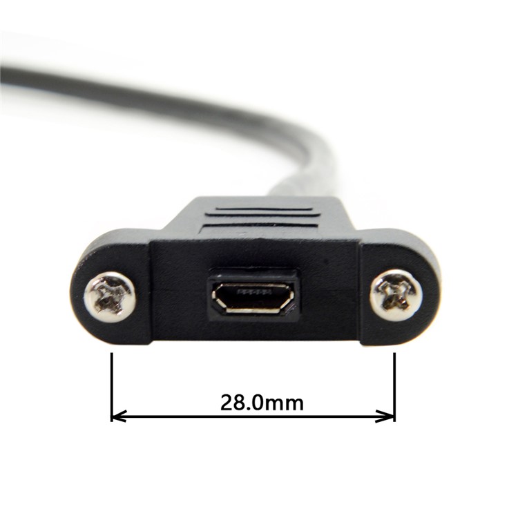 3M Micro USB 5Pin Male to Female Extension Panel Mount Type Cable with Screws-7