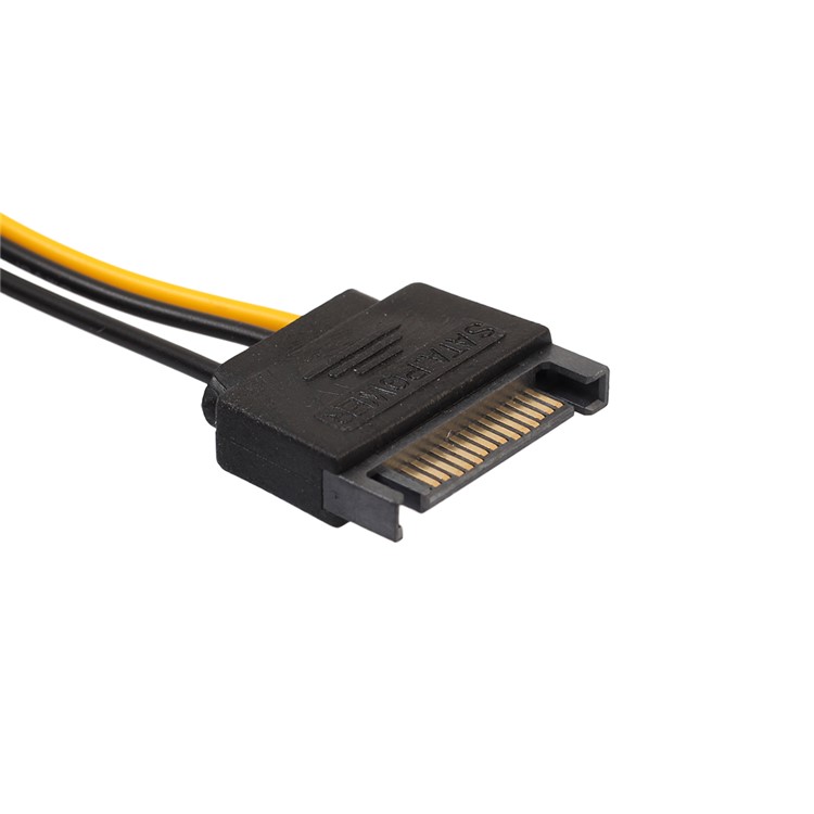 Dual SATA 15Pin Male to PCI-e 6 Pin Female Video Card Power Cable-7