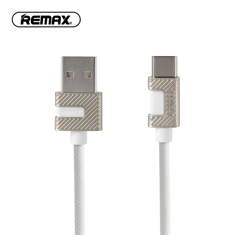 

REMAX Metal Data Cable 2.4A Reversible Type C Charging Cord 1m for Samsung Huawei etc. - White / Silver, Galaxy S9