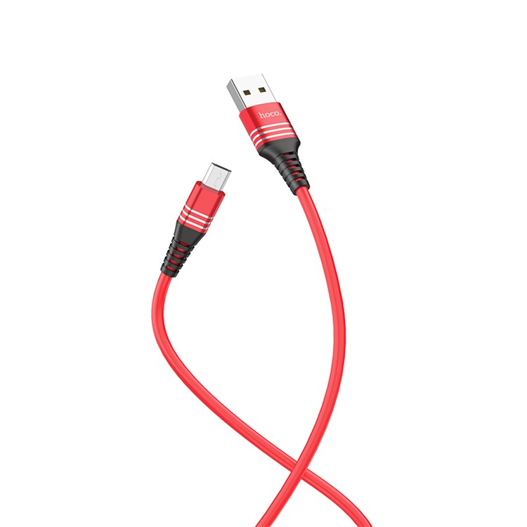 

HOCO U46 1M Tricyclic Silicone Micro USB Data Transfer Charge Cable - Red