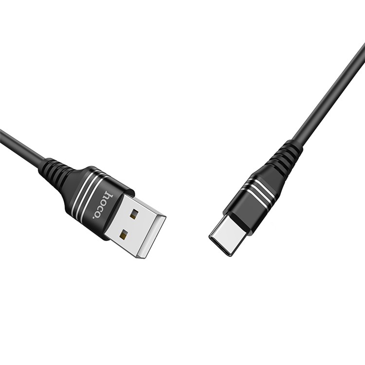 HOCO U46 1M Tricyclic Silicone Type-C Data Sync Charging Cable - Black-3