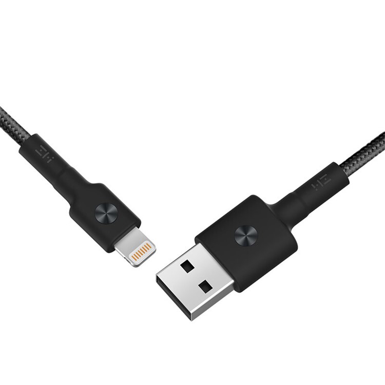 ZMI AL803 MFI Certified 1.0m Woven Lightning 8Pin Data Sync Charging Cable - Black-2