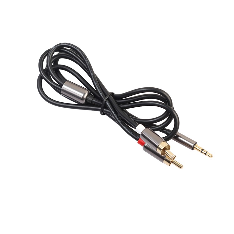 REXLIS 3.5mm Male to 2RCA Male Audio Aux Cable for Amplifier Phone Speaker - Black-4