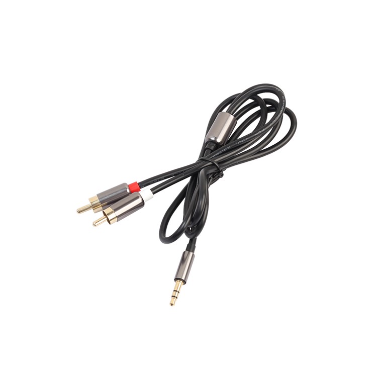 REXLIS 3.5mm Male to 2RCA Male Audio Aux Cable for Amplifier Phone Speaker - Black-5