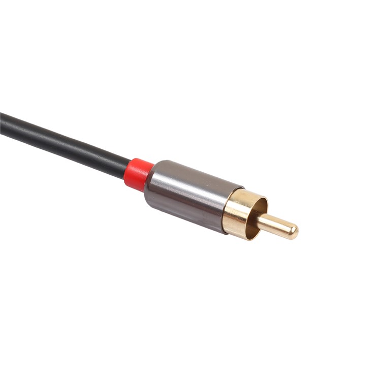 REXLIS 3.5mm Male to 2RCA Male Audio Aux Cable for Amplifier Phone Speaker - Black-7