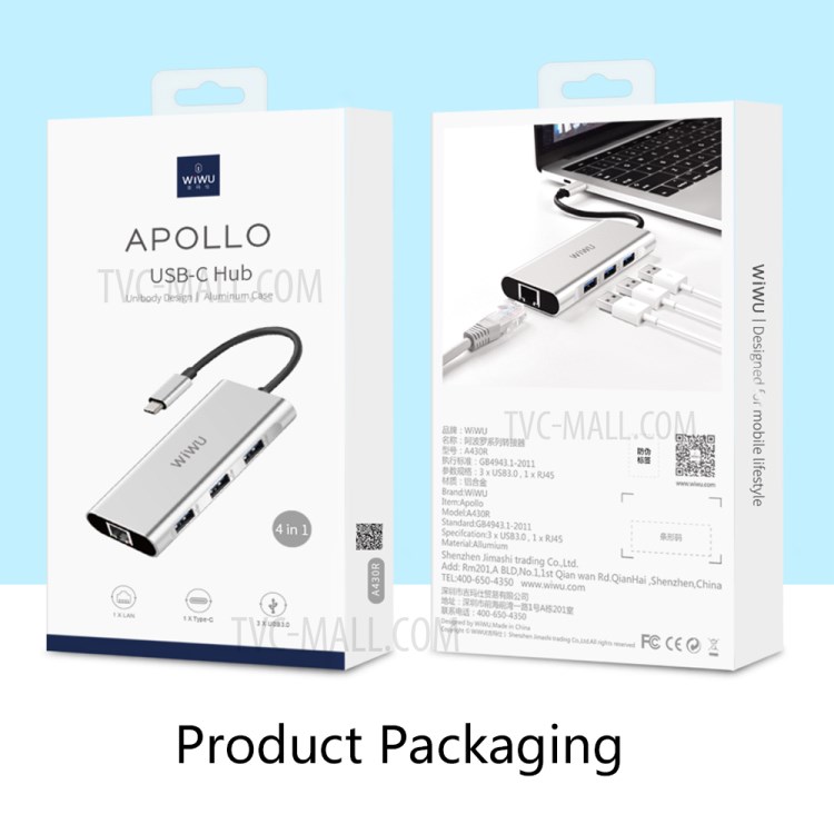 VIWU Apollo A531H Type-C to 4K HDMI + 3 USB 3.0 + Type-C Charging Port Adapter - Silver-10