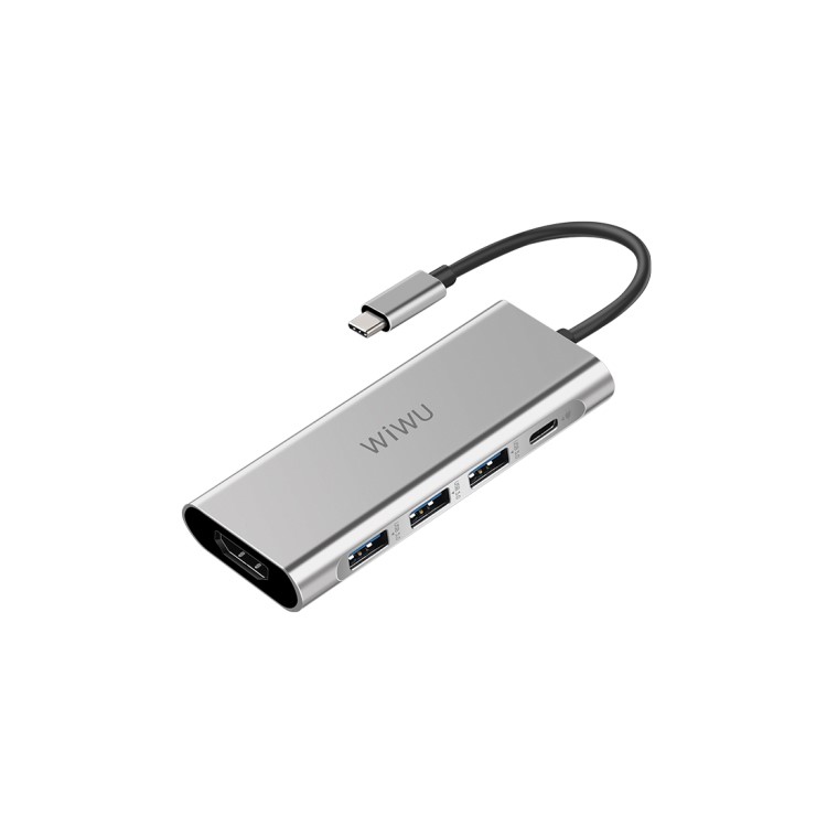 VIWU Apollo A531H Type-C to 4K HDMI + 3 USB 3.0 + Type-C Charging Port Adapter - Silver-2