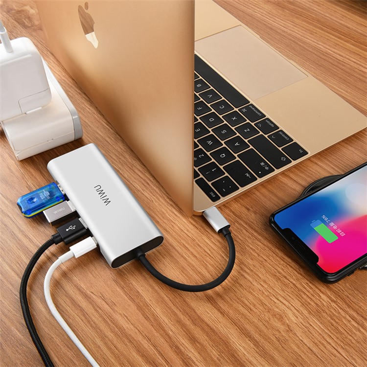VIWU Apollo A531H Type-C to 4K HDMI + 3 USB 3.0 + Type-C Charging Port Adapter - Silver-3