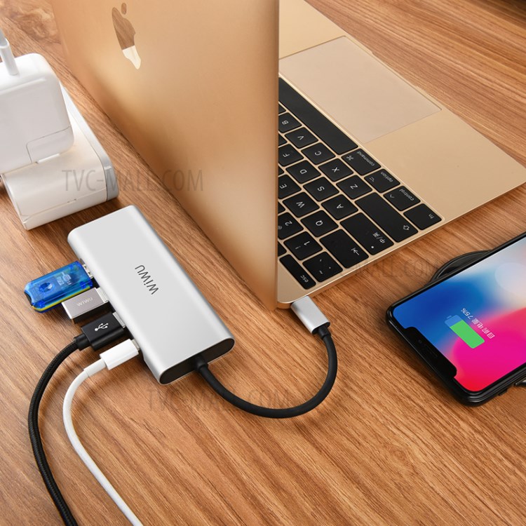 VIWU Apollo A531H Type-C to 4K HDMI + 3 USB 3.0 + Type-C Charging Port Adapter - Silver-8