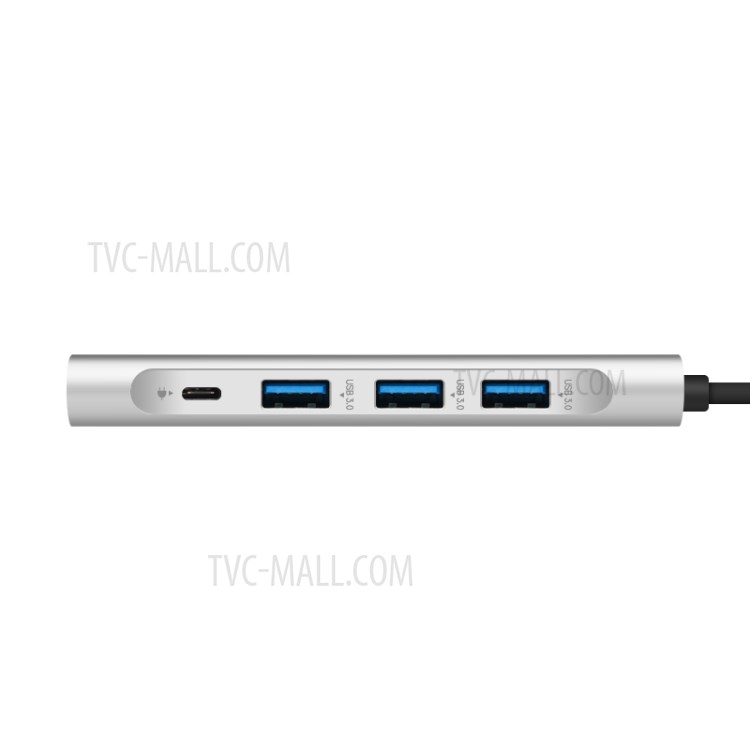 VIWU Apollo A531H Type-C to 4K HDMI + 3 USB 3.0 + Type-C Charging Port Adapter - Silver-9