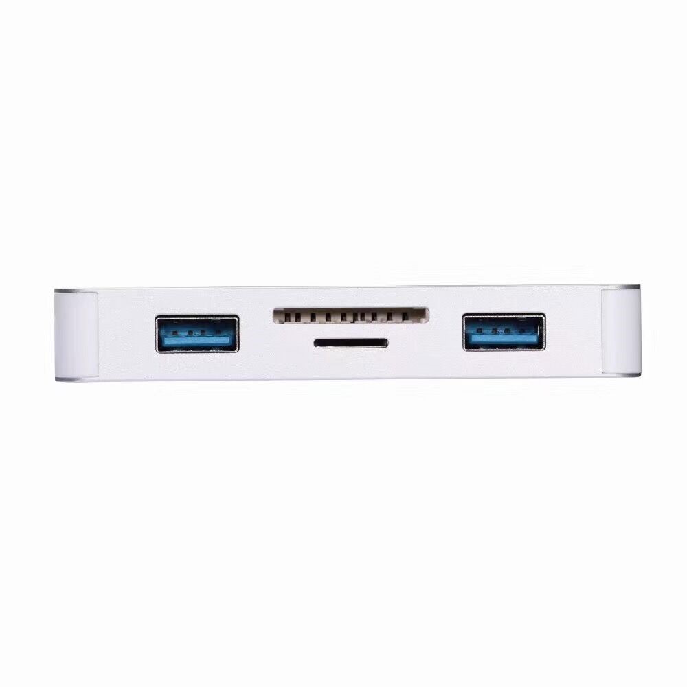 CY UC-089 6-in-1 USB-C Type-C to RJ45 + USB3.0*2 Ports Hub + TF/SD Card Reader + Type-C Charger Multiport Adapter - White-6