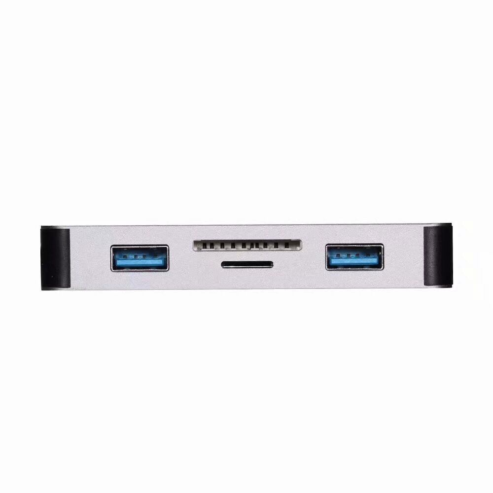 CY UC-089 6-in-1 USB-C Type-C to RJ45 + USB3.0*2 Ports Hub + TF/SD Card Reader + Type-C Charger Multiport Adapter - White-7