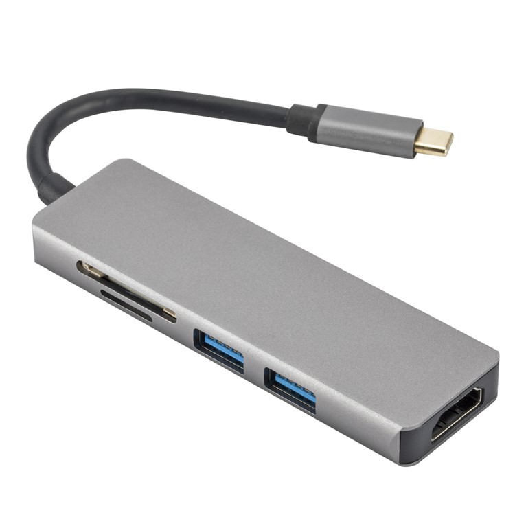 USB 3.1 Type-C Hub Adapter to Dual USB-A 3.0 Ports + Micro SD/SD/TF/HDMI/USB-C Card Reader-4