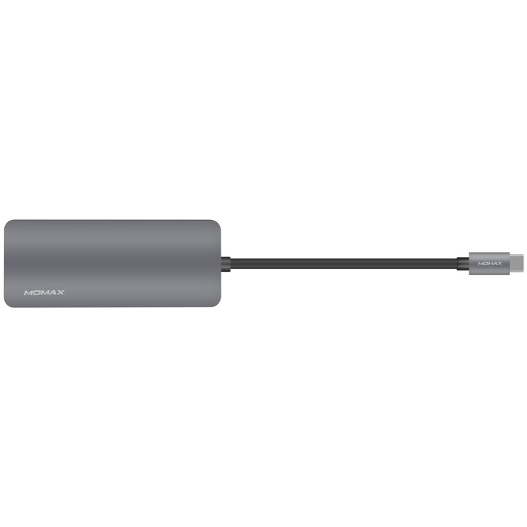 MOMAX One Link 7-in-1 Type-C Hub with 3 USB 3.1 Ports + Type-C PD Charging Port + 4K HDMI Port + TF/SD Card Reader - Grey-2
