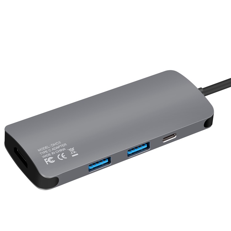 MOMAX One Link 7-in-1 Type-C Hub with 3 USB 3.1 Ports + Type-C PD Charging Port + 4K HDMI Port + TF/SD Card Reader - Grey-7