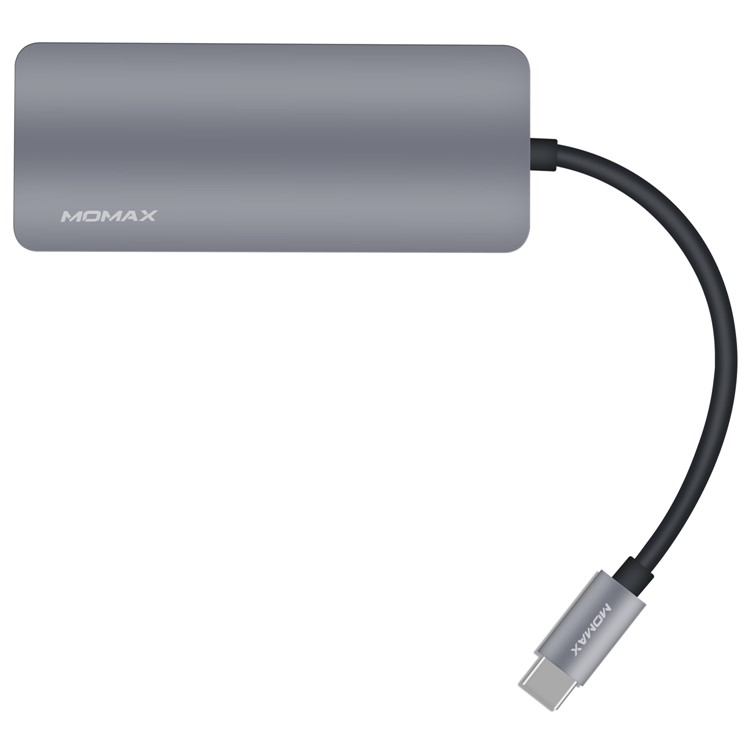 MOMAX One Link 7-in-1 Type-C Hub with 3 USB 3.1 Ports + Type-C PD Charging Port + 4K HDMI Port + TF/SD Card Reader - Grey-9