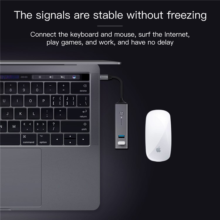 BASEUS 5-Port USB 3.0 Hub with USB3.0x3+USB2.0x2 Converter - Grey-5
