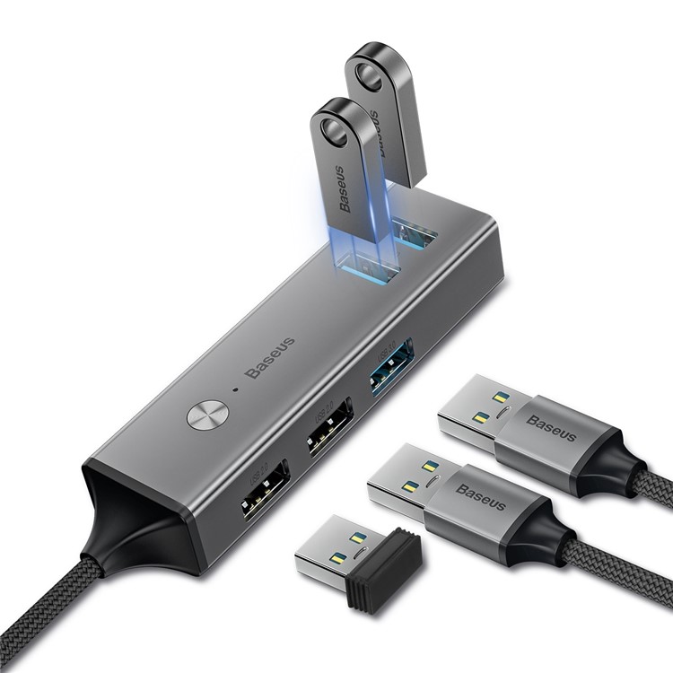 BASEUS 5-Port USB 3.0 Hub with USB3.0x3+USB2.0x2 Converter - Grey-7