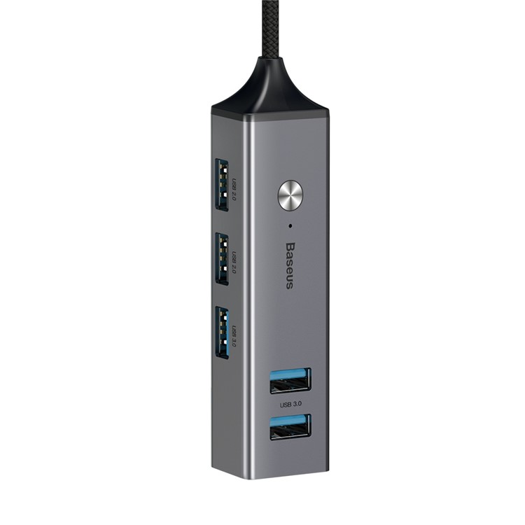 BASEUS 5-Port USB 3.0 Hub with USB3.0x3+USB2.0x2 Converter - Grey-9