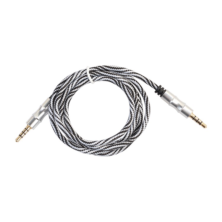 1M Male to Male 3.5mm Auxiliary Audio Cable - White-1
