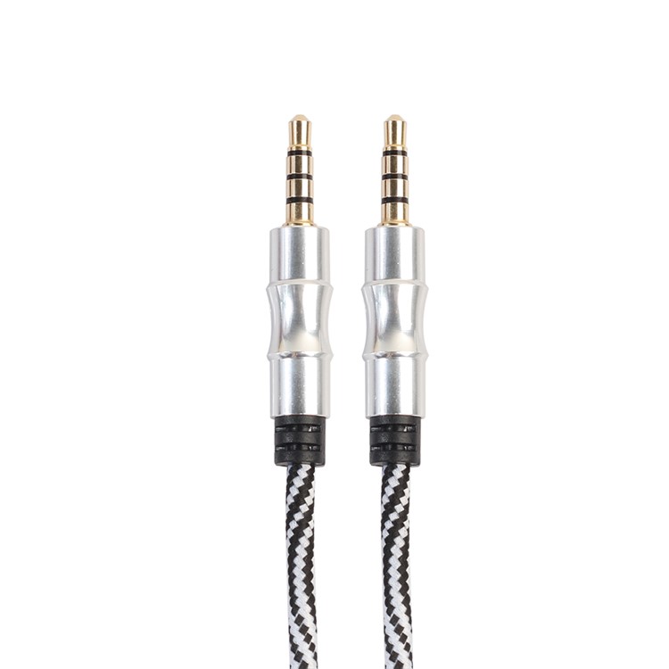 1M Male to Male 3.5mm Auxiliary Audio Cable - White-3