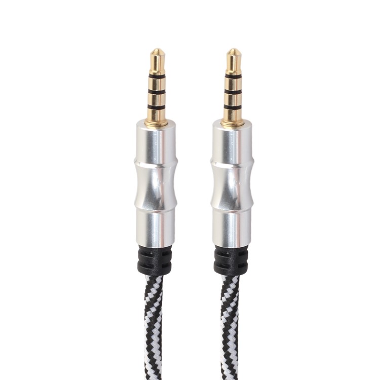 1M Male to Male 3.5mm Auxiliary Audio Cable - White-4