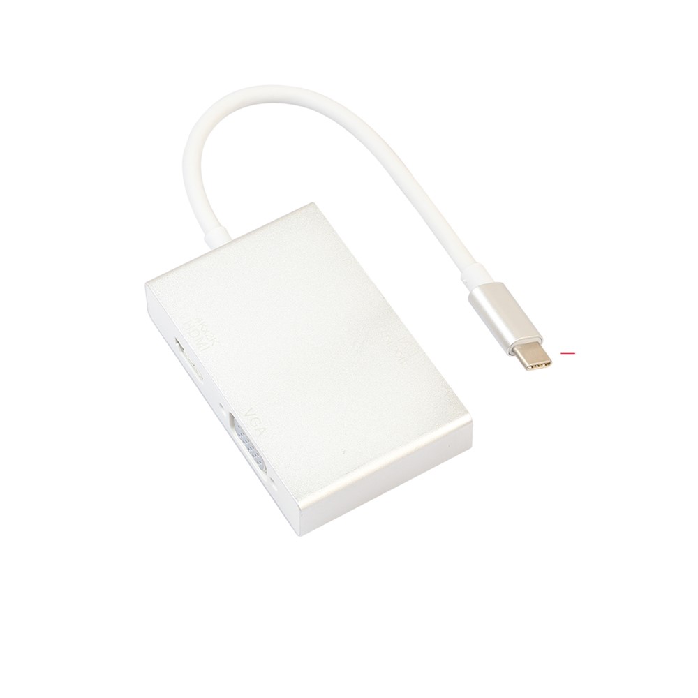 Tipo-c A HDMI + VGA + DVI + USB3.0 Adaptador Multifuncional Tipo-c 4-en-1 Para El Nuevo Macbook Pro, Etc.-1