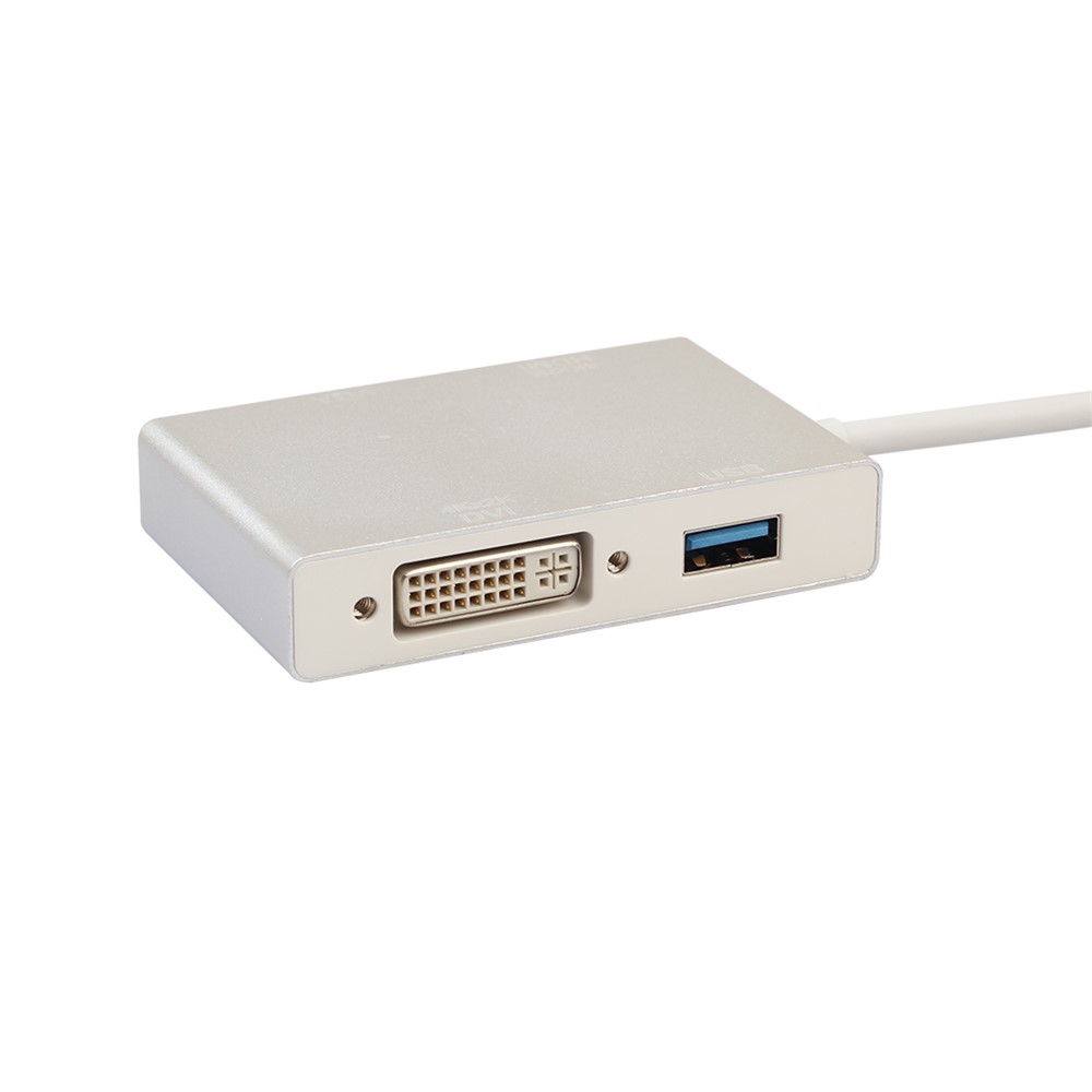 Tipo-c A HDMI + VGA + DVI + USB3.0 Adaptador Multifuncional Tipo-c 4-en-1 Para El Nuevo Macbook Pro, Etc.-6