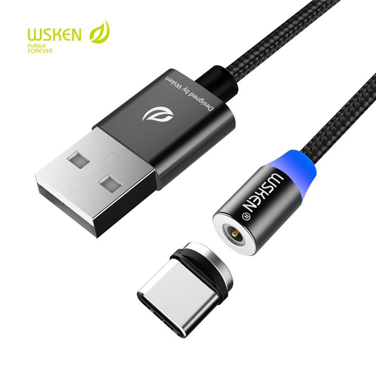 

WSKEN X-cable Series 5V / 1.5A Магнитный Тип-c USB-кабель Для Зарядки Для Samsung HTC LG - Черный