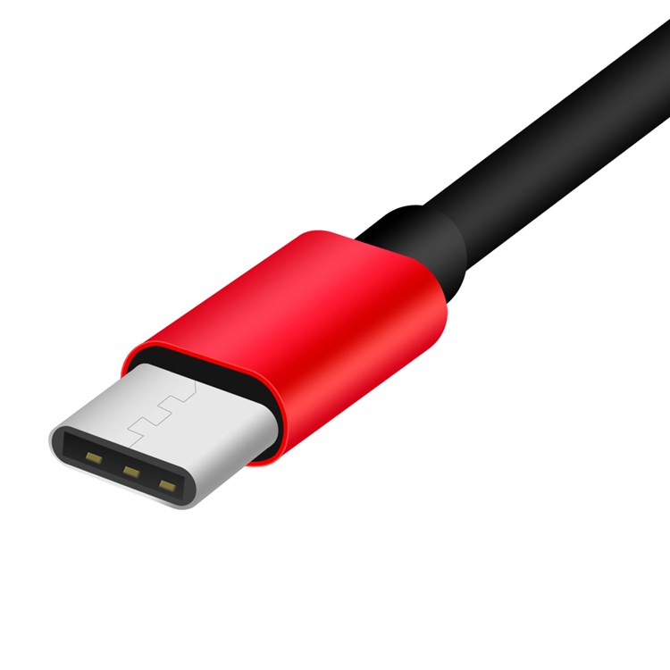 Hat Príncipe HC-13 USB Tipo c a 3,5 mm Jack Aux Audio + Tipo c Adaptador de Cabo de Carregamento Feminino - Vermelho-3