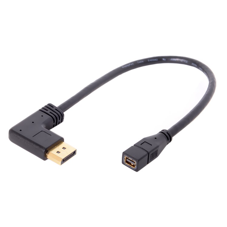 DP DisplayPort 90 Degree Male to Mini DP DisplayPort Female Adapter for Displays HDTV Monitor-3