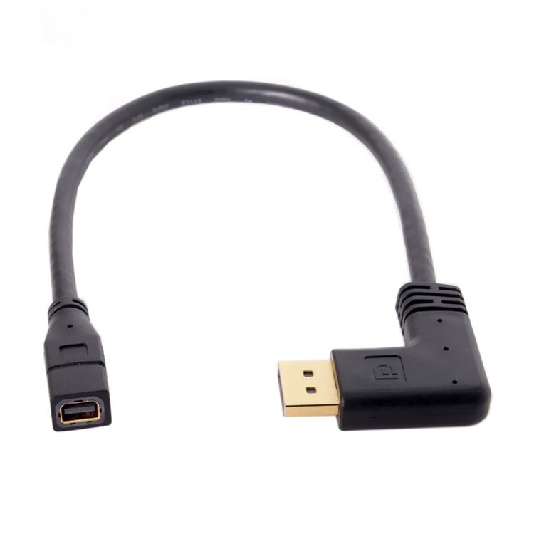 DP DisplayPort 90 Degree Male to Mini DP DisplayPort Female Adapter for Displays HDTV Monitor-5