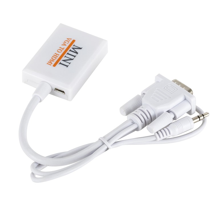 VGA Male To HDMI Output 1080P HD Audio TV AV HDTV Video Cable Converter Adapter