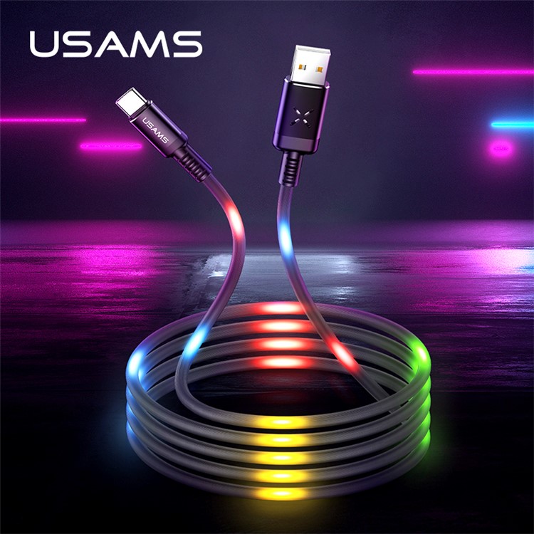 USAMS US-SJ287 2A Voice-activated Type-C Charging Data Sync Cord 1m - Black