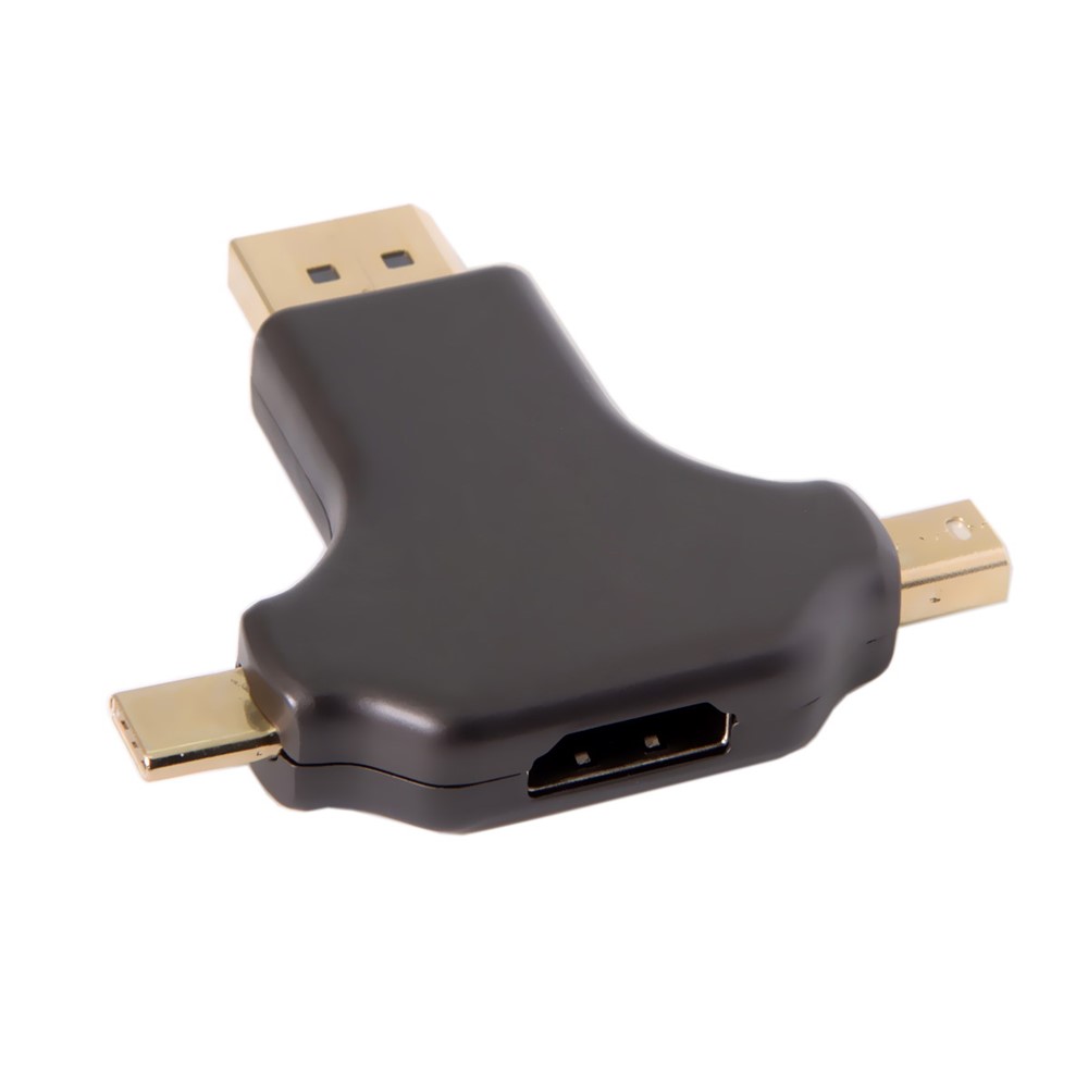 CY UC-097 USB-C & Displayport & Mini DP 3-in-1 to HDMI Female Adapter-13