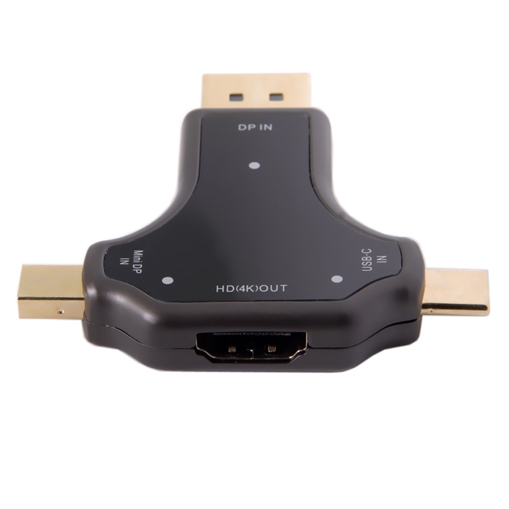 CY UC-097 USB-C & Displayport & Mini DP 3-in-1 to HDMI Female Adapter-3