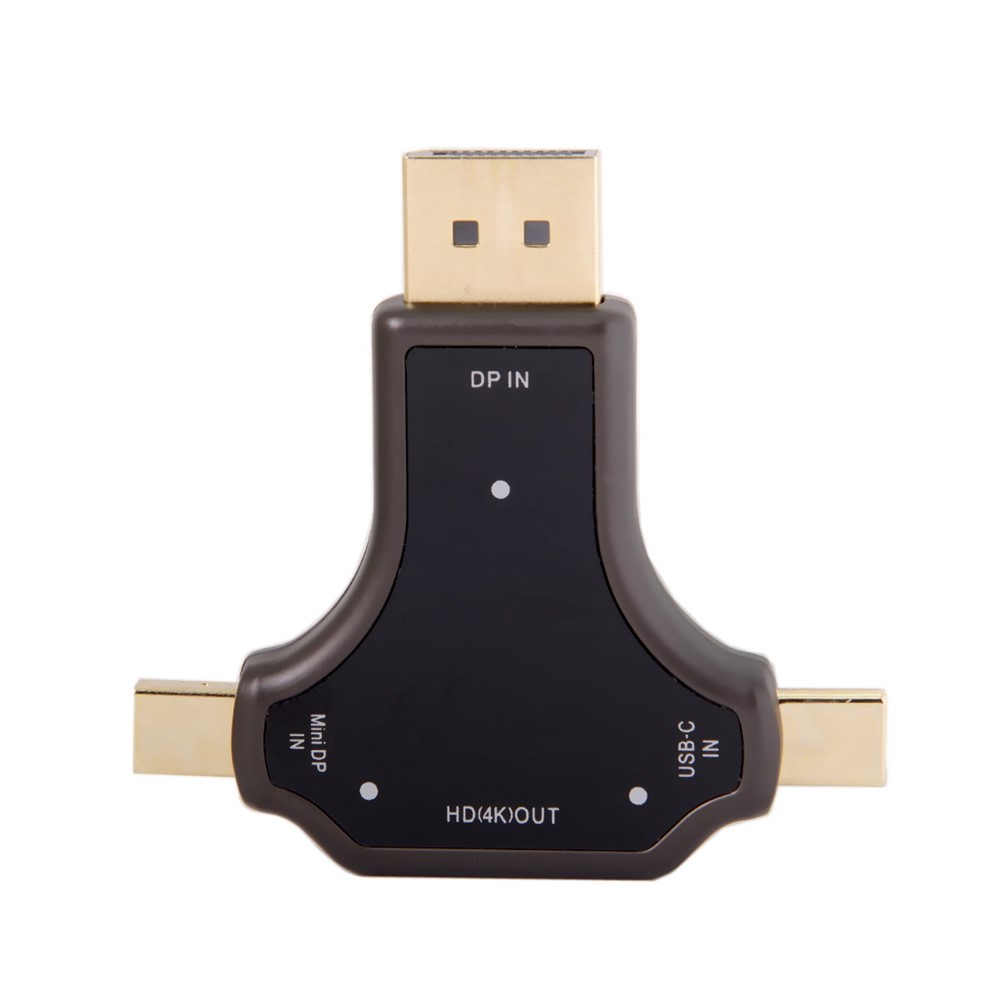 CY UC-097 USB-C & Displayport & Mini DP 3-in-1 to HDMI Female Adapter-7