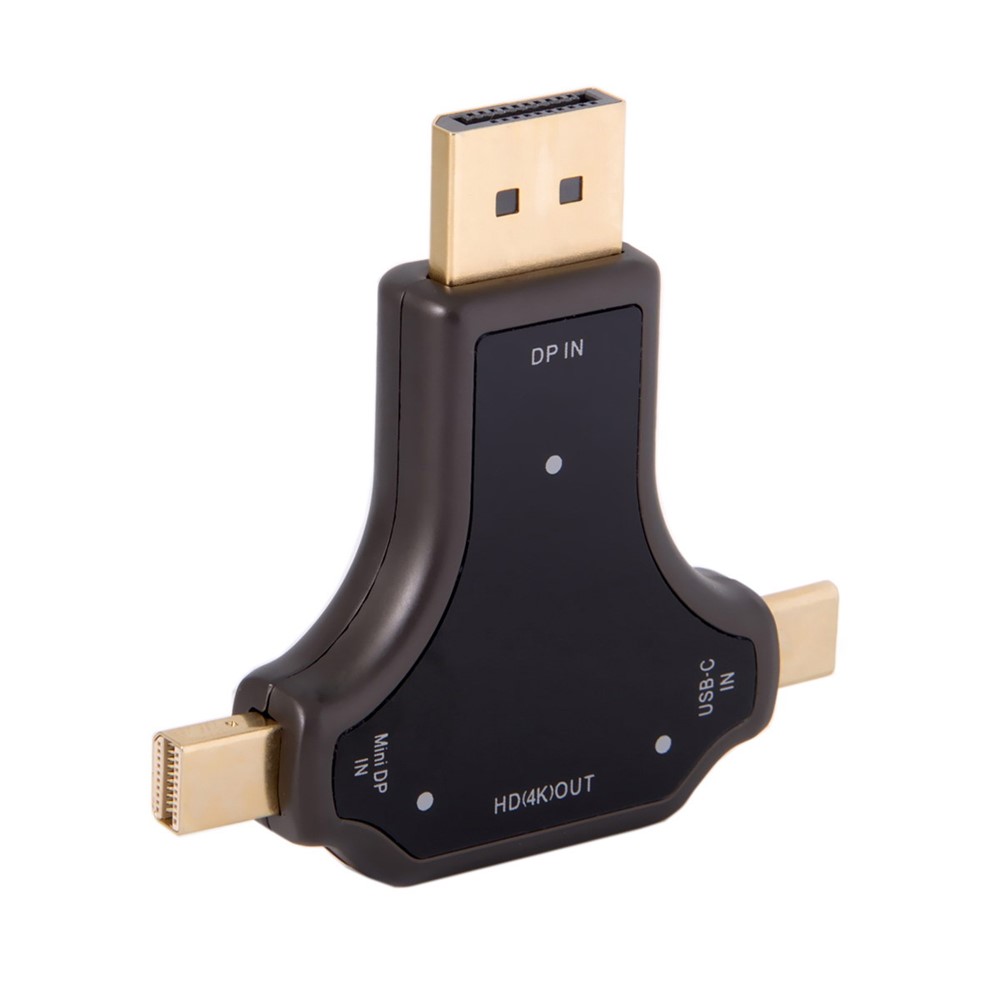 CY UC-097 USB-C & Displayport & Mini DP 3-in-1 to HDMI Female Adapter-8