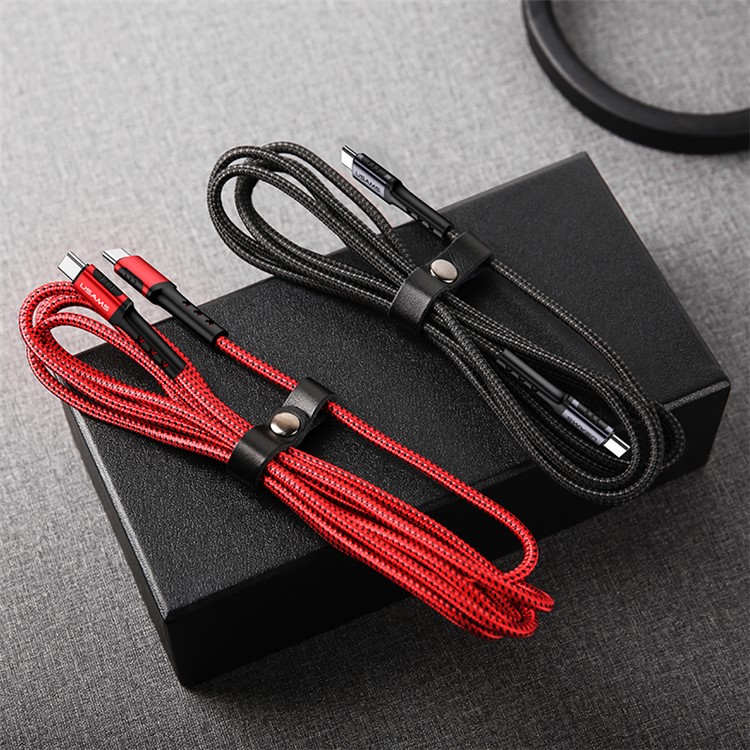 Cable De Carga Rápida USAMS US-SJ290 U25 De Tipo C A Tipo C De 2 M Para Samsung Huawei HTC - Rojo-2