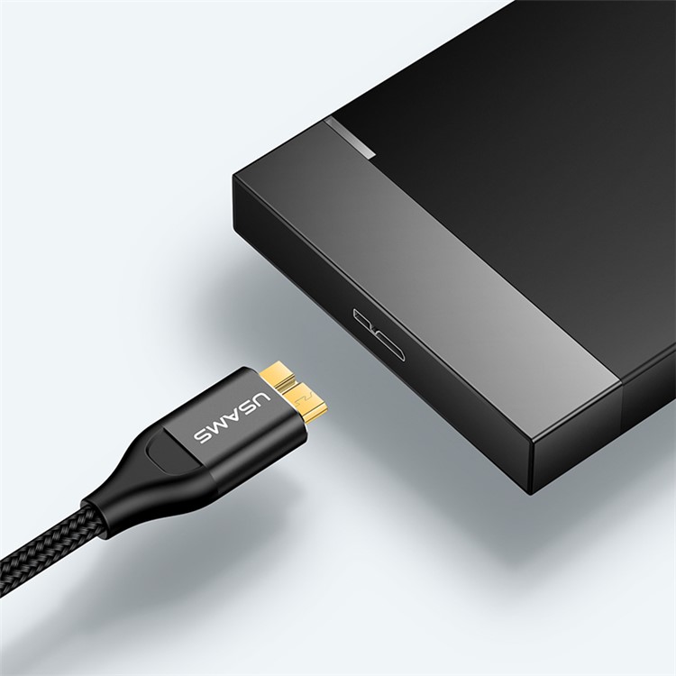 USAMS US-SJ272 U19 Câble De Données USB 3.0 Mâle Vers Micro B Cordon En Nylon Tressé 1 M - Noir-4