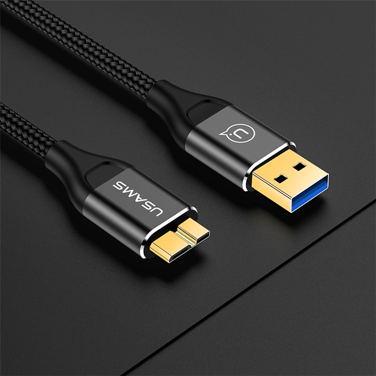 USAMS US-SJ272 U19 Câble De Données USB 3.0 Mâle Vers Micro B Cordon En Nylon Tressé 1 M - Noir-7