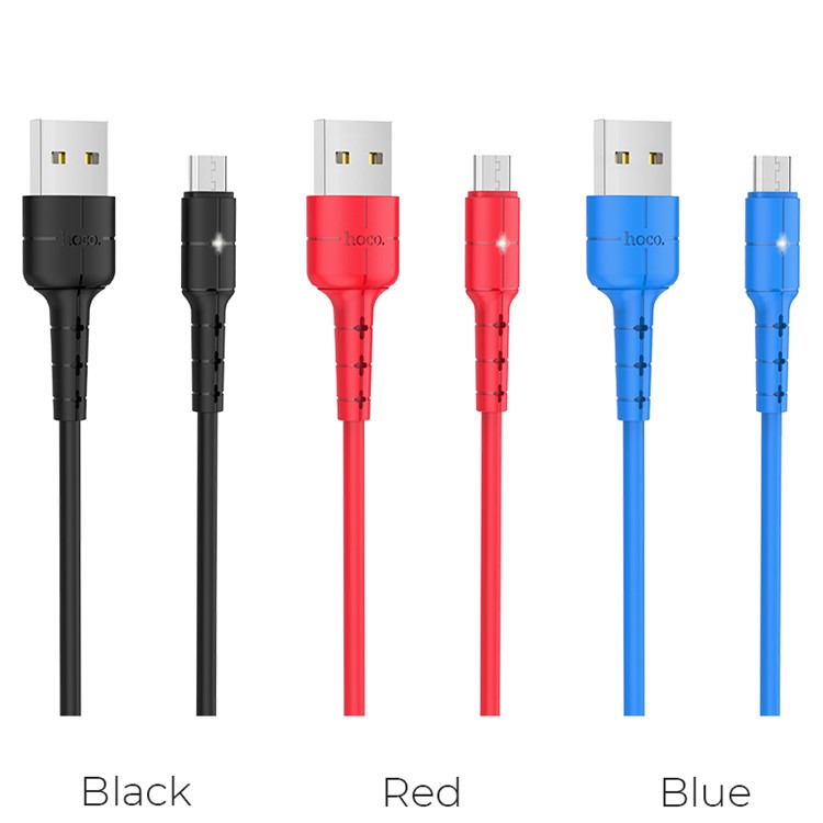 HOCO X30 Star Micro USB Charge Data Sync Cable for Xiaomi Huawei, etc. - Red-5